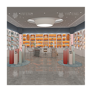 Estante moderno para tienda, mueble de exhibición de cosméticos con estante de perfume y exhibición de peluca rosa, muebles de tienda de suministros de belleza - Product Image 3