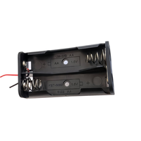 Support de piles AA 2 cellules 3V en plastique, boîte à piles AA à 2 emplacements avec câble de 150 cm rouge et noir pour projets électroniques DIY