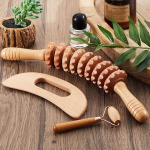 Benutzer definiertes Holztherapie-Werkzeug Gesichtswalzen-Massagegerät-Kit Lymphdrainage-Körperform ungs gerät 16-in-1-Maderotherapie-Holzset - Product Image 2