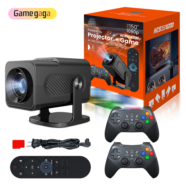 HCS350 Pro+ LCD Game Projector Portable Retro Video Game Console 20000 Games Smart Android 720P 120 Lumens
