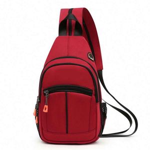 Échantillon gratuit 2024 nouvelle mode sac de poitrine imperméable USB pour homme, sacs messager personnalisés, sac bandoulière décontracté pour homme avec logo - Product Image 5