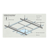 Système de plafond en aluminium perforé sur mesure, panneaux acoustiques métalliques suspendus pour la décoration des centres d'exposition