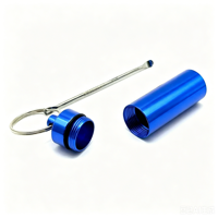 Mini pots hermétiques en aluminium pour tabac avec cuillères extensibles, conteneur de stockage pour herbes