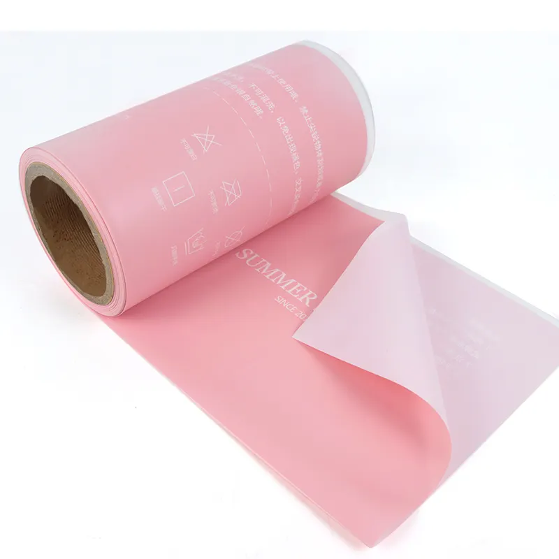 Aangepaste Grootte Vochtbestendige Gelamineerde Roze Kleding Sokken T-Shirt Verpakking Plastic Cpe Roll Film