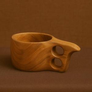 Taza Cangkir de Madera de Teca Natural Premium con Acabado de Grado Alimenticio para Cocina - Product Image 1