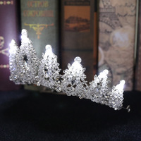 Vente chaude Brillant Diadème De Mariée Couronne Led Strass Bijoux De Cheveux De Mariage Bandeau Lumineux pour la Fête