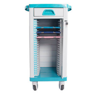Medical Record Trolley Plastic Double Row File Storage Cabinet 65x42x86 Cm Hospital Use Silent ABS Material - Product Image 2