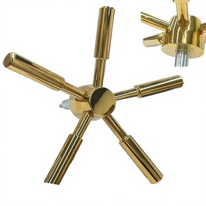 Modern 5-Spoke Gold Vault <strong>Door</strong> Handle with Euro Profile Cylinder Lock Escutcheon for Gun Safes by Mosler and Other Mosler Safes - Product Image 2