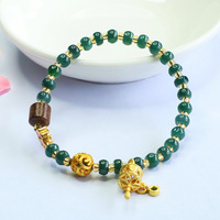 Juan Yu Bracelet ethnique perlé en jadéite naturelle de qualité A, motif floral, perles abacus, jade bleu eau, vente en gros