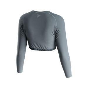 T-shirt sexy personnalisé pour femmes, haut court à manches longues pour la gym, chemises de sport pour filles - Product Image 4