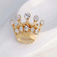 Accessoires de costume à broches créatifs personnalisés broche couronne en strass rétro creux pour hommes