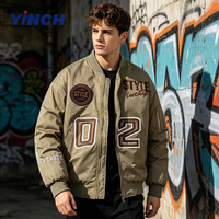 LAYENNE Blouson Bomber Homme Haute Qualité Style Vintage Hiver Automne Brodé Coupe-Vent Type Varsity