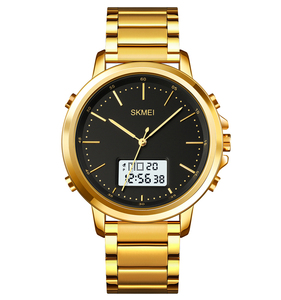 Relojes SKMEI 1652 con Correas de Metal y Cuero Genuino, Doble Hora, 3ATM, <span class=keywords><strong>Buena</strong></span> Venta - Product Image 1