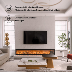 <span class=keywords><strong>Chimenea</strong></span> Eléctrica MEISU.CH con Llama Artificial, Función de Calefacción, Diseño Moderno de 72 Pulgadas, Sonido de Chispas, Chimeneas Eléctricas LED 3D Elegantes - Product Image 3