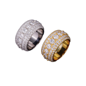 Bague Éternité Moissanite Entièrement Sertie Effet Diamant VVS Luxe, Bague de Fiançailles et de Mariage Hip Hop en Argent pour Hommes et Femmes - Product Image 4