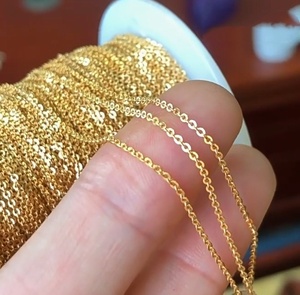 14Kゴールド充填<span class=keywords><strong>1.2MM</strong></span> 1.37MM 1.65MM 1.76MMフラットOチェーン基本デインティケーブルチェーンDIYパーマネントジュエリー製造アクセサリー - Product Image 4