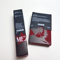 Caja de Cartón Mini para Lápiz de Cejas, Papel Kraft Negro Mate de Lujo de 1.2x1.2x16cm, Impresión UV Blanca, con Relieve Artístico