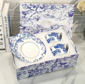 Luxury European Style <b>Bone</b> <b>China</b> Coffee & <b>Tea</b> Cup and Saucer Designer Ceramic Cups <b>Set</b> with Gift Box - Product Image 4