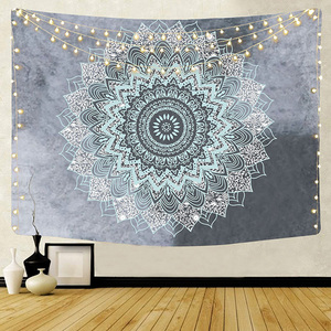 Tapis de sol en polyester bohème mandala, fleur de lotus colorée, psychédélique indien, pour la décoration de la maison - Product Image 2