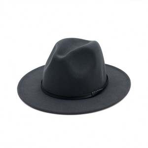 Sombrero Fedora de Lana Clásico para Mujer X3085, Ala Ancha, Estilo Jazz, Ajustable con Hebilla, para Estilos Formales - Product Image 3
