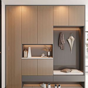 ตู้รองเท้าไม้สไตล์ไม้เนื้อแข็งที่ทนทานแบบดั้งเดิมมีประตูสำหรับบ้านห้องนั่งเล่นโรงแรม/อพาร์ทเมนต์เก็บของเฟอร์นิเจอร์ - Product Image 1