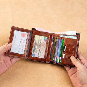 Fashion High Quality RFID Classic Style <b>Wallet</b> Genuine Leather Men <b>Wallets</b> Short Male Purse <b>Card</b> Holder <b>Wallet</b> Men - Product Image 2