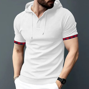 Sweat-shirt surdimensionné en tricot gaufré personnalisé pour homme, impression de logo en relief, 200GSM, polyester et élasthanne, streetwear, pull-over - Product Image 6