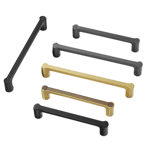 Hot Sale Modern Brass Furniture Handles Gold <b>Black</b> Grey for Wardrobe Cupboard Closet Kitchen <b>Cabinet</b> Bedroom Pulls for School - Product Image 1