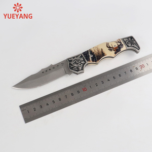 Yueyang 3Cr13 thép gấp dao với độc đáo trang trí ABS xử lý bền lưỡi Nylon vỏ bọc EDC OEM tùy chỉnh cho DIY - Product Image 6