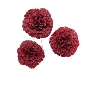Fleur artificielle de pivoine sans feuilles à trois têtes en plastique et tissu pour mariage et décoration intérieure, bouquet - Product Image 5