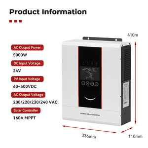 Inversor Solar Híbrido de 6.5kW com Saída Dupla 48V Onda Senoidal Pura MPPT WIFI Opcional para Residências - Product Image 2