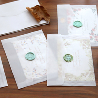Enveloppes en papier sulfurisé translucide classiques en gros, enveloppes de mariage de luxe personnalisées avec logo