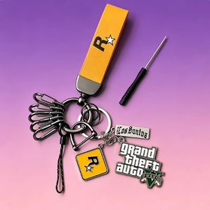 Porte-clés personnalisé avec logo d'entreprise, lettres de dessin animé 2D 3D, moulé sous pression, émail dur, porte-clés <span class=keywords><strong>GTA</strong></span>, vente en gros, porte-clés en métal personnalisés - Product Image 6