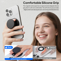 Support de téléphone pliable magnétique réglable et flexible, étanche, avec anneau de maintien extensible, support mobile pour avion et bureau (17 cm)