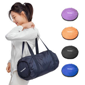 Sac de sport en nylon ultraléger de forme ronde, imperméable, pliable, sac de voyage, sac de sport avec logo personnalisé - Product Image 1
