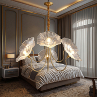 Lustre en cristal de laiton français lumière moderne Simple créatif pour une utilisation intérieure Vintage américain pour plafond de tête de lit de chambre