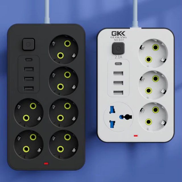International Standard Multi-Function Power Strip Fast Charging USB Extension Cord Board with 10A Rated Current