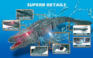 Popular HOSHI HScopter, Dinosaurio a <span class=keywords><strong>Control</strong></span> <span class=keywords><strong>Remoto</strong></span>, Cocodrilo RC con Luces LED, 2.4G, Juguetes Acuáticos, Módulo de <span class=keywords><strong>Barco</strong></span> RC, Baterías, Juguetes para Niños - Product Image 4