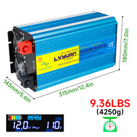 LVYUAN Onduleur de puissance 3kW 6kW 24V 110V 12V vers 220V, Onduleur solaire hors réseau à onde sinusoïdale pure