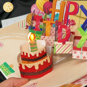 PAKET İÇİ Özel Müzikli 3D Açılır Tebrik Kartı Doğum Günü Kartı Promosyon İş Hediyeleri Mutlu Yıllar Kartları Zarf Dahil - Product Image 4