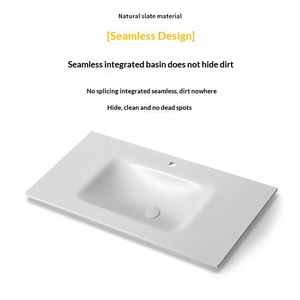 Losa de Pizarra Personalizada para Decoración del Hogar, Lavabo Integrado sin Juntas de Pizarra Termoformada, Mueble de Baño con Encimera Alta - Product Image 2