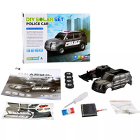 Voiture de police solaire miniature populaire en plastique, véhicule tout-terrain à assembler soi-même, jouet pour enfants