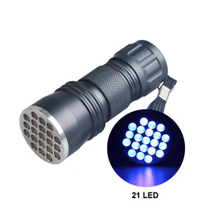 Mini lampe de poche UV 21 <span class=keywords><strong>LED</strong></span>, torche à lumière ultraviolette 395nm pour détecteur d'argent - Product Image 4