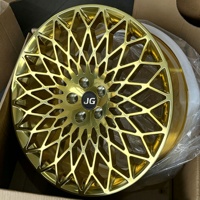 Jantes en alliage forgé 6061-T6 personnalisées JG Factory, design maille dorée, avec enjoliveur central personnalisable PCD ET pour BMW Audi