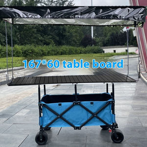 Carro plegable de ruedas anchas personalizado para exteriores, vagón de jardín, vagón de camping plegable para playa con parasol extraíble - Product Image 4