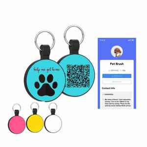 Etiqueta de Silicona Personalizada 2024 con APP Gratuita, Código QR Antipérdida, Forma Circular, Etiqueta de Identificación para Mascotas con URL y Nombre para Perros y Gatos - Product Image 1