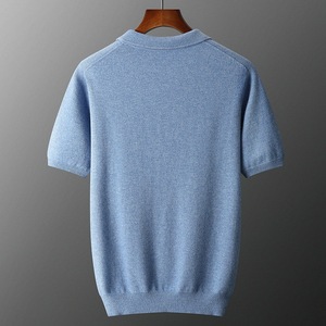 <span class=keywords><strong>Pull</strong></span> en <span class=keywords><strong>cachemire</strong></span> à manches courtes pour <span class=keywords><strong>homme</strong></span>, <span class=keywords><strong>col</strong></span> polo, tricot décontracté, couche de base à demi-manches pour l'automne - Product Image 6