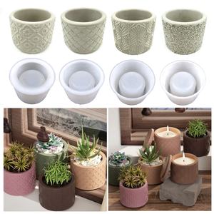 3D 4 modèles de fleur de prunier ligne graphique <span class=keywords><strong>Ginkgo</strong></span> <span class=keywords><strong>Biloba</strong></span> poisson écailles Surface cylindre moule en silicone pour bricolage résine vase succulent - Product Image 6