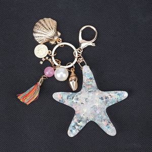 Colgante de Borla de Concha de Cristal, Elegante Adorno para Bolso, Llavero de Playa para Verano/Vacaciones, Llavero de Vida Marina de Moda - Product Image 2
