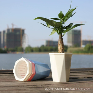 Vaso per Fiori Modulare <span class=keywords><strong>in</strong></span> <span class=keywords><strong>Resina</strong></span> Stile Nordico con Diamanti <span class=keywords><strong>Colorati</strong></span>, Autoassorbente, Resistente alla Corrosione, per Conservazione dell'Acqua - Product Image 2